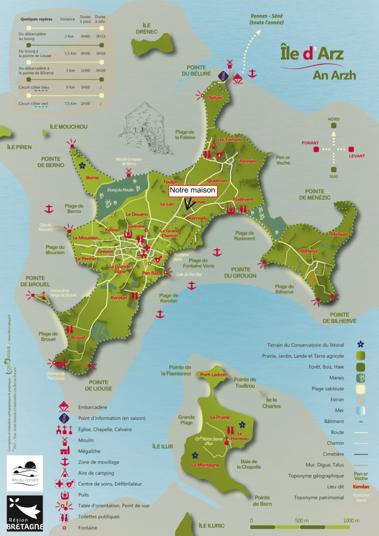 Carte touristique avec localisation le temps d’une île